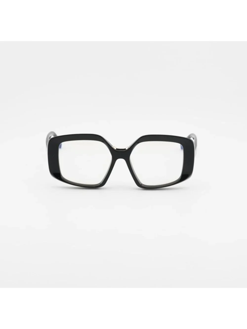 Max Mara MM5131-B 001 Eyeglasses Black 53mm Geometric Frame, Blue Light Block